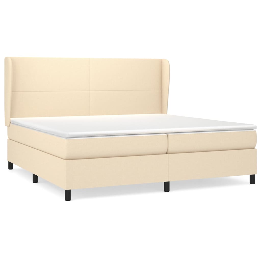 Sommier à lattes de lit avec matelas Crème 200x200 cm Tissu - XIOS