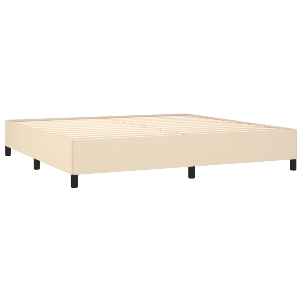 Sommier à lattes de lit avec matelas Crème 200x200 cm Tissu - XIOS