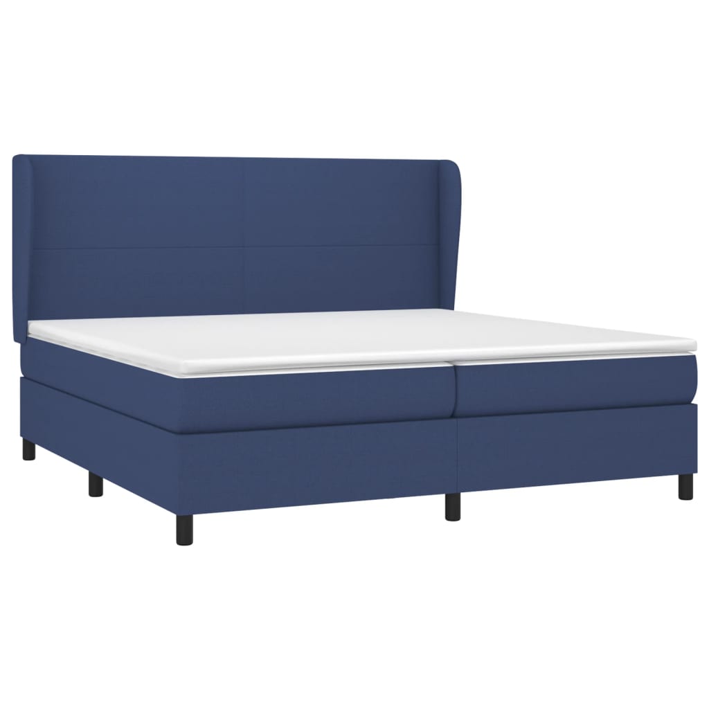Sommier à lattes de lit avec matelas Bleu 200x200 cm Tissu - XIOS
