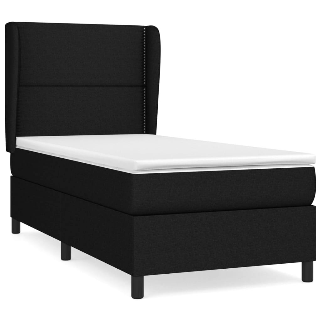 Sommier à lattes de lit et matelas Noir 80x200 cm Tissu - XIOS