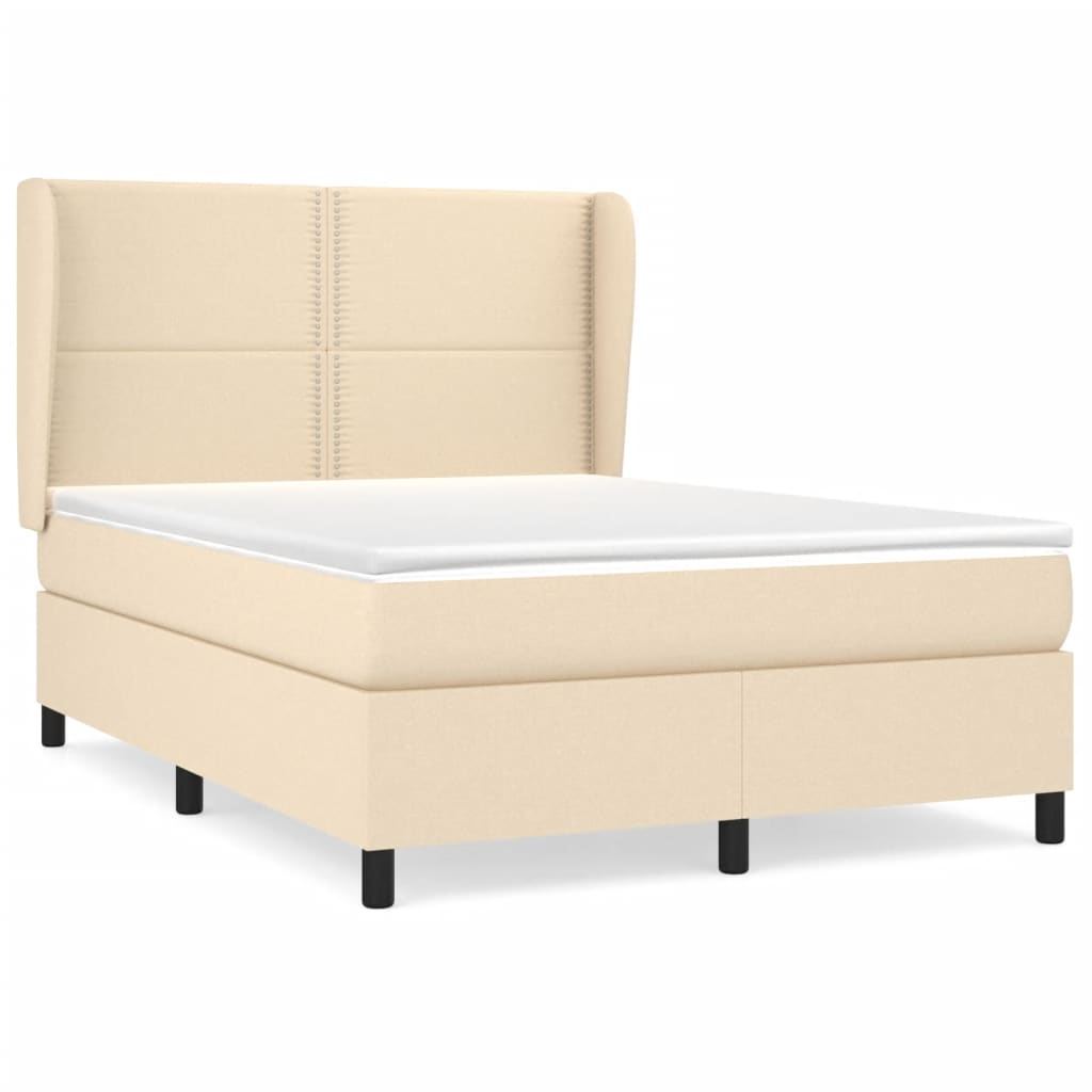 Sommier à lattes de lit avec matelas Crème 140x190 cm Tissu - XIOS