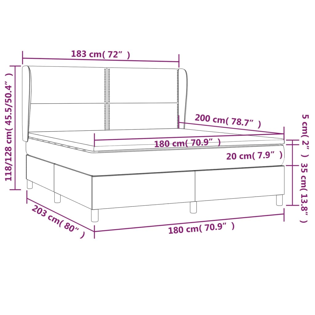 Sommier à lattes de lit avec matelas Gris clair 180x200cm Tissu