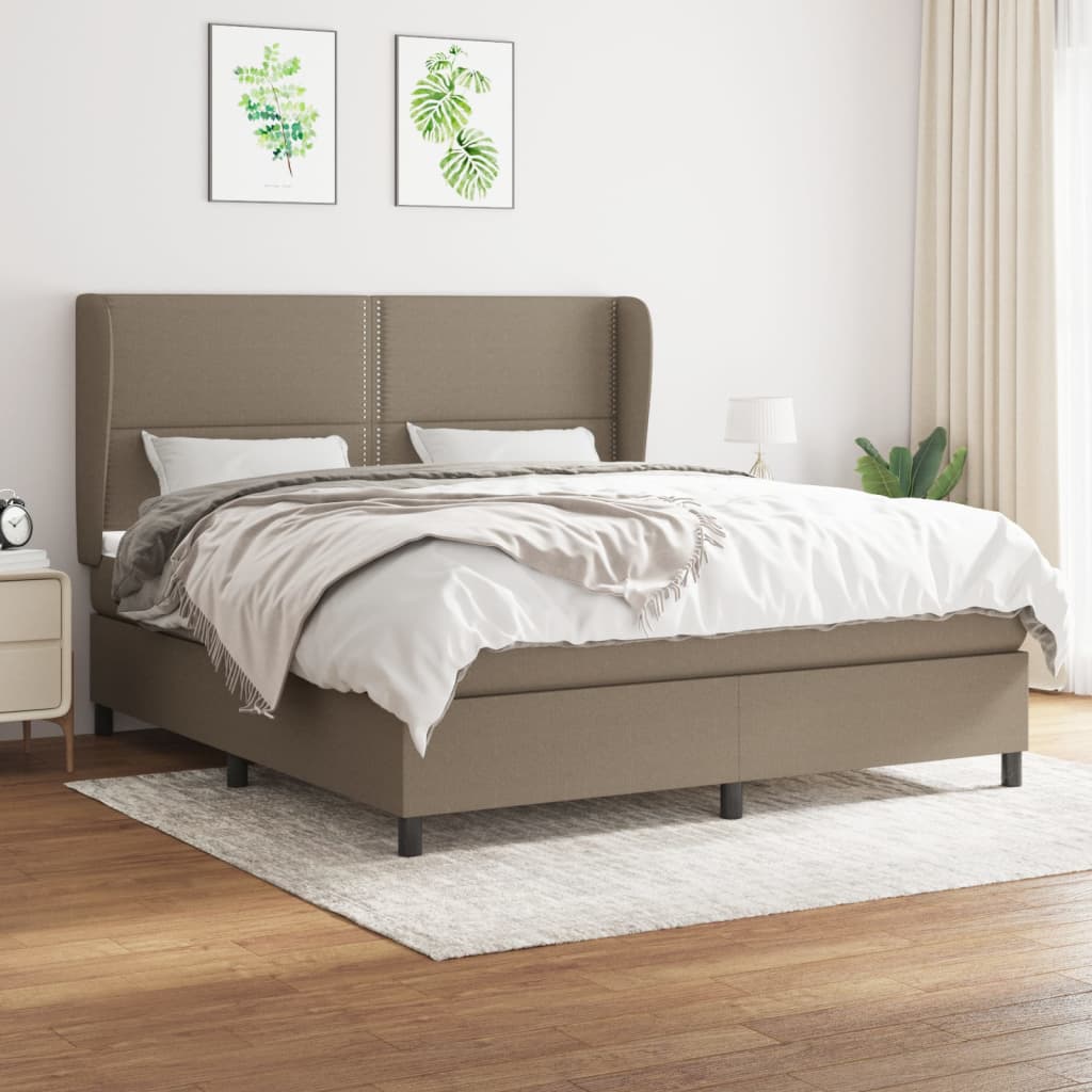 Sommier à lattes de lit avec matelas Taupe 180x200 cm Tissu - XIOS