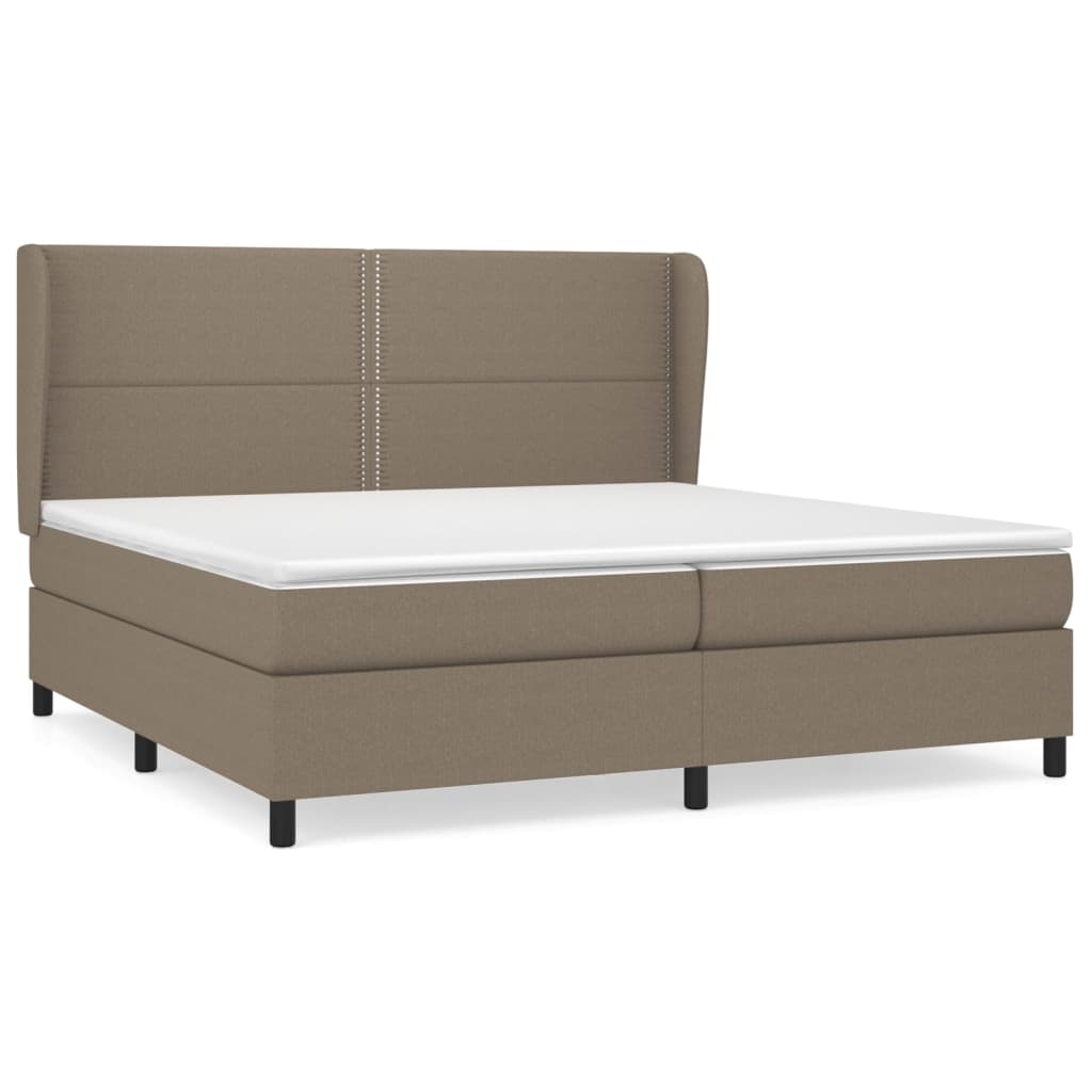 Sommier à lattes de lit avec matelas Taupe 200x200 cm Tissu - XIOS