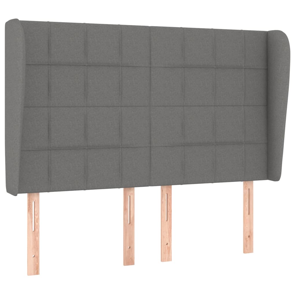 Sommier à lattes de lit avec matelas Gris foncé 140x190cm Tissu - XIOS