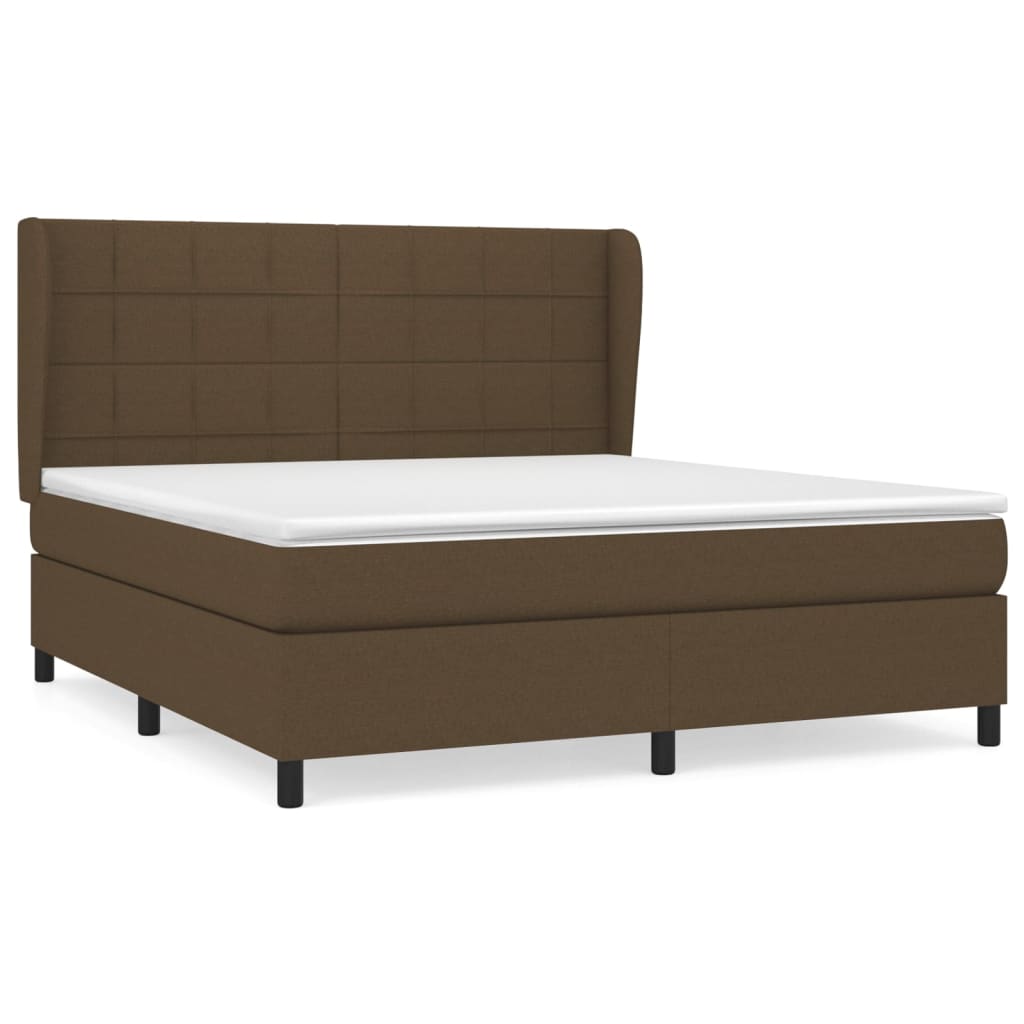 Sommier à lattes de lit avec matelas Marron foncé 180x200 cm Lits & cadres de lit vidaXL