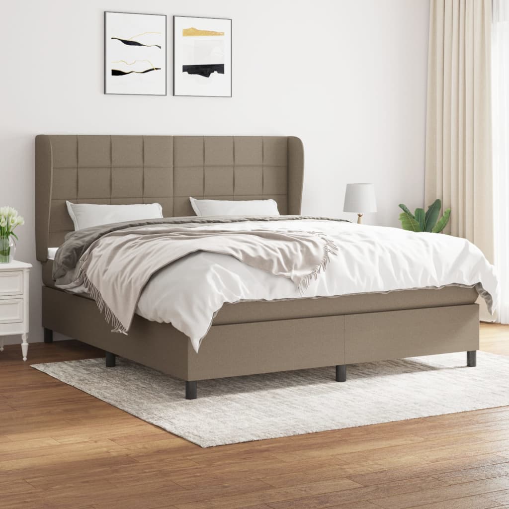 Sommier à lattes de lit avec matelas Taupe 180x200 cm Tissu - XIOS