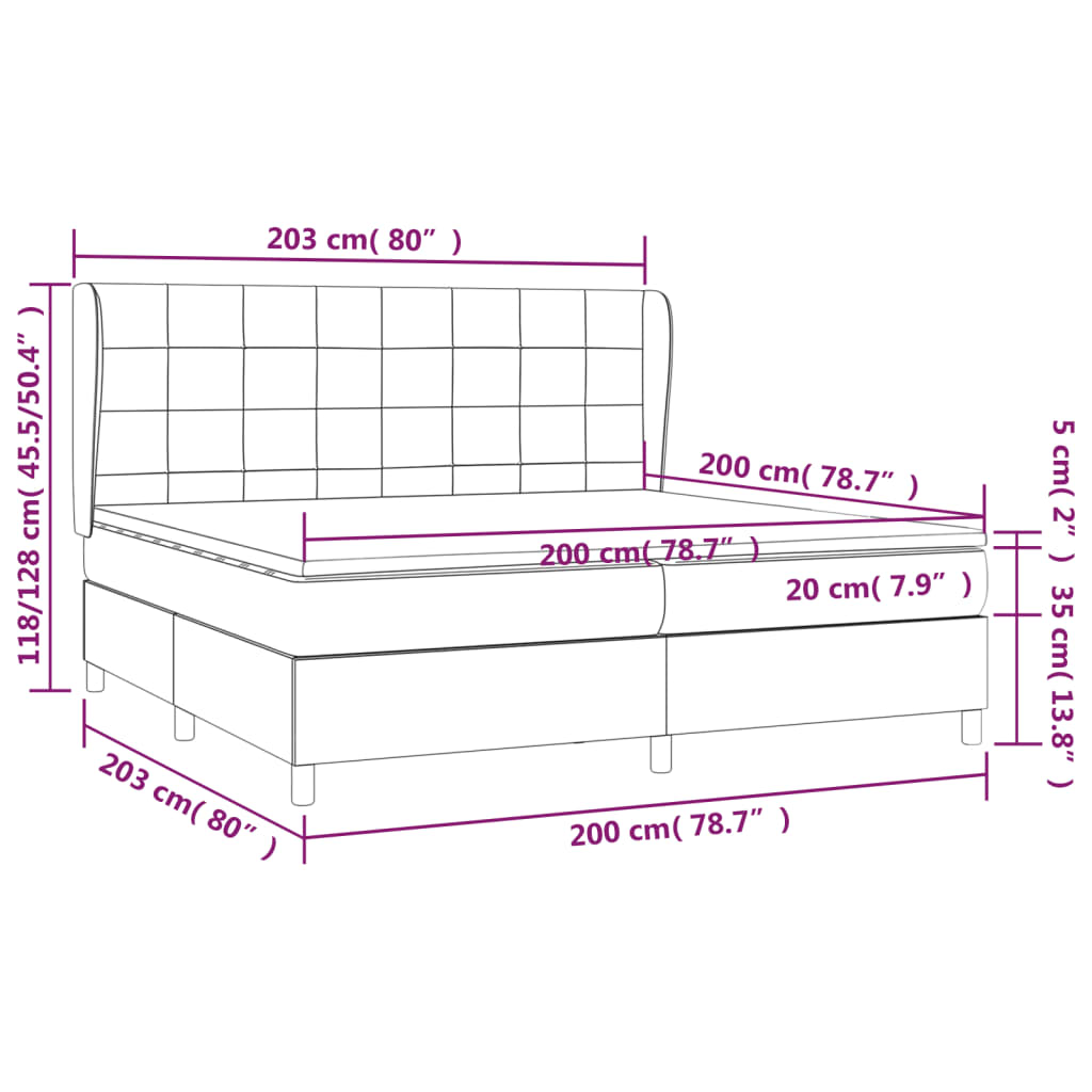 Sommier à lattes de lit avec matelas Marron foncé 200x200 cm - XIOS