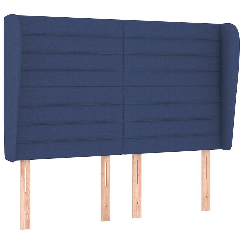 Sommier à lattes de lit avec matelas Bleu 140x190 cm Tissu