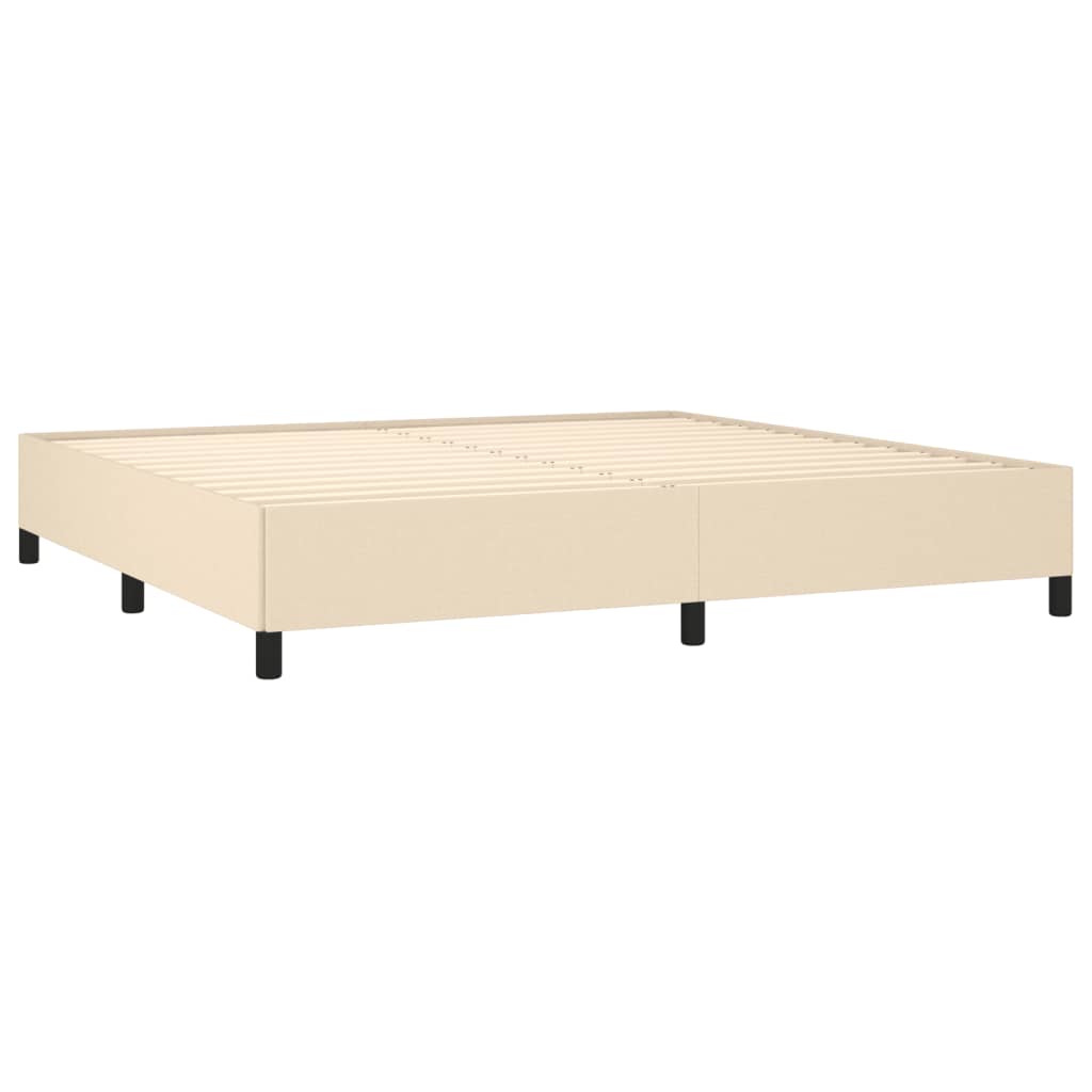 Sommier à lattes de lit avec matelas Crème 200x200 cm Tissu - XIOS