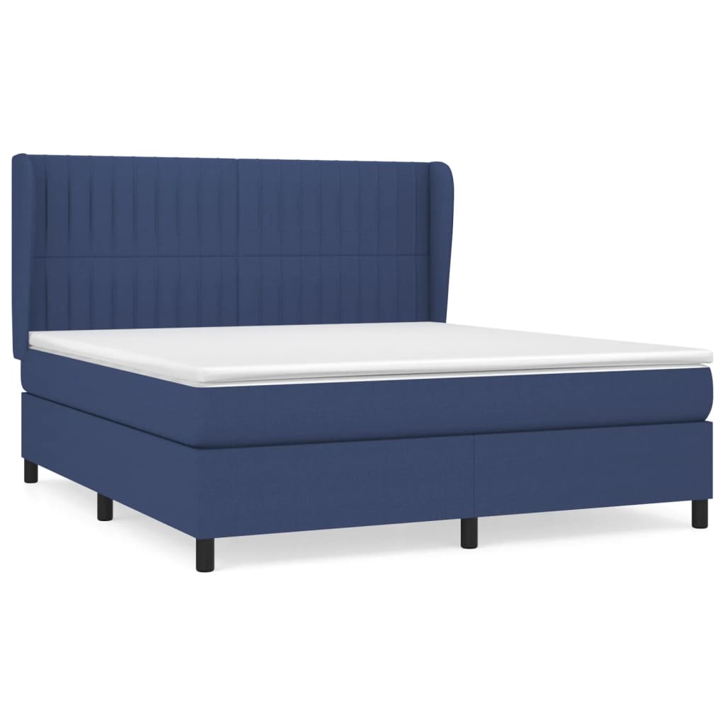 Sommier à lattes de lit avec matelas Bleu 160x200 cm Tissu - XIOS