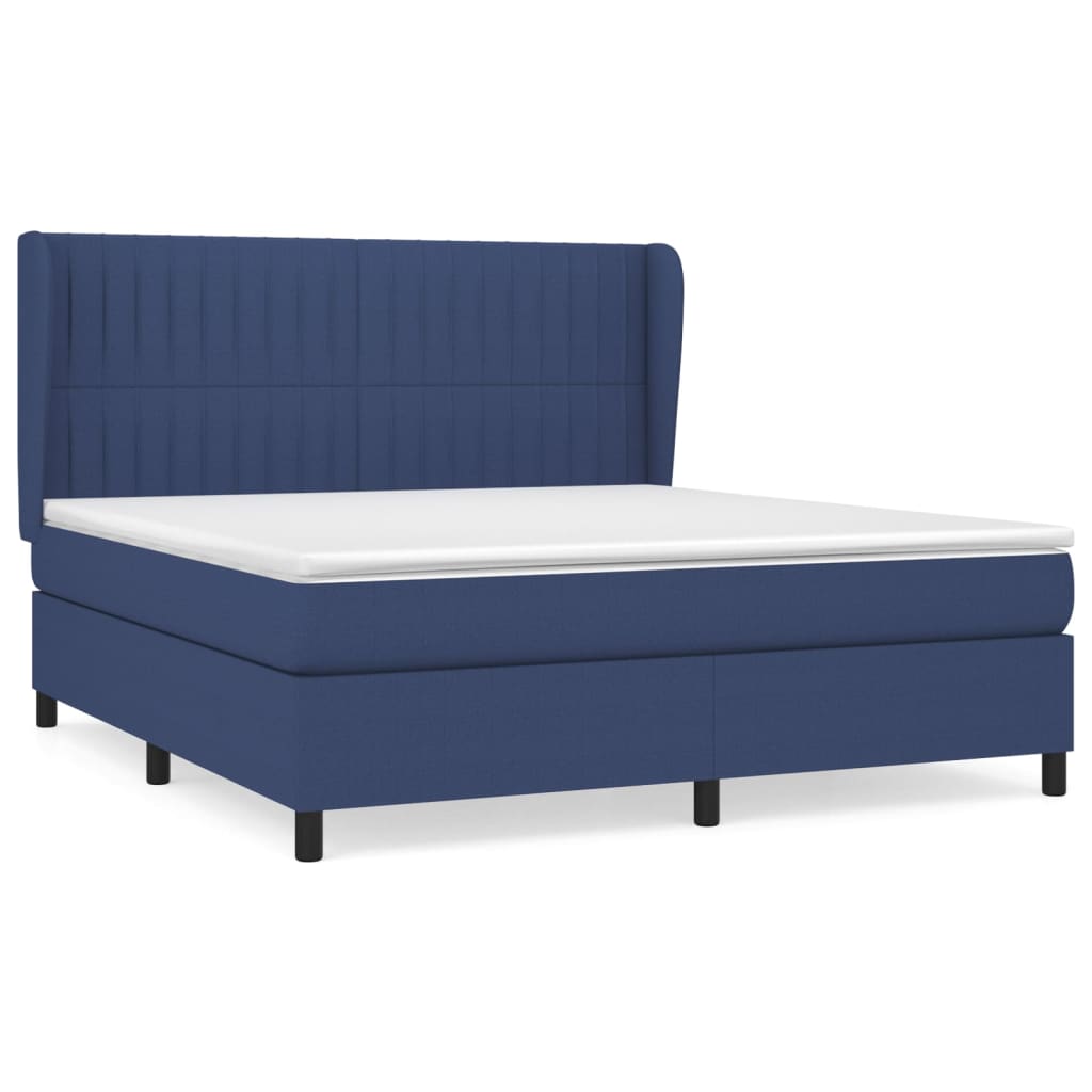 Sommier à lattes de lit avec matelas Bleu 180x200 cm Tissu - XIOS