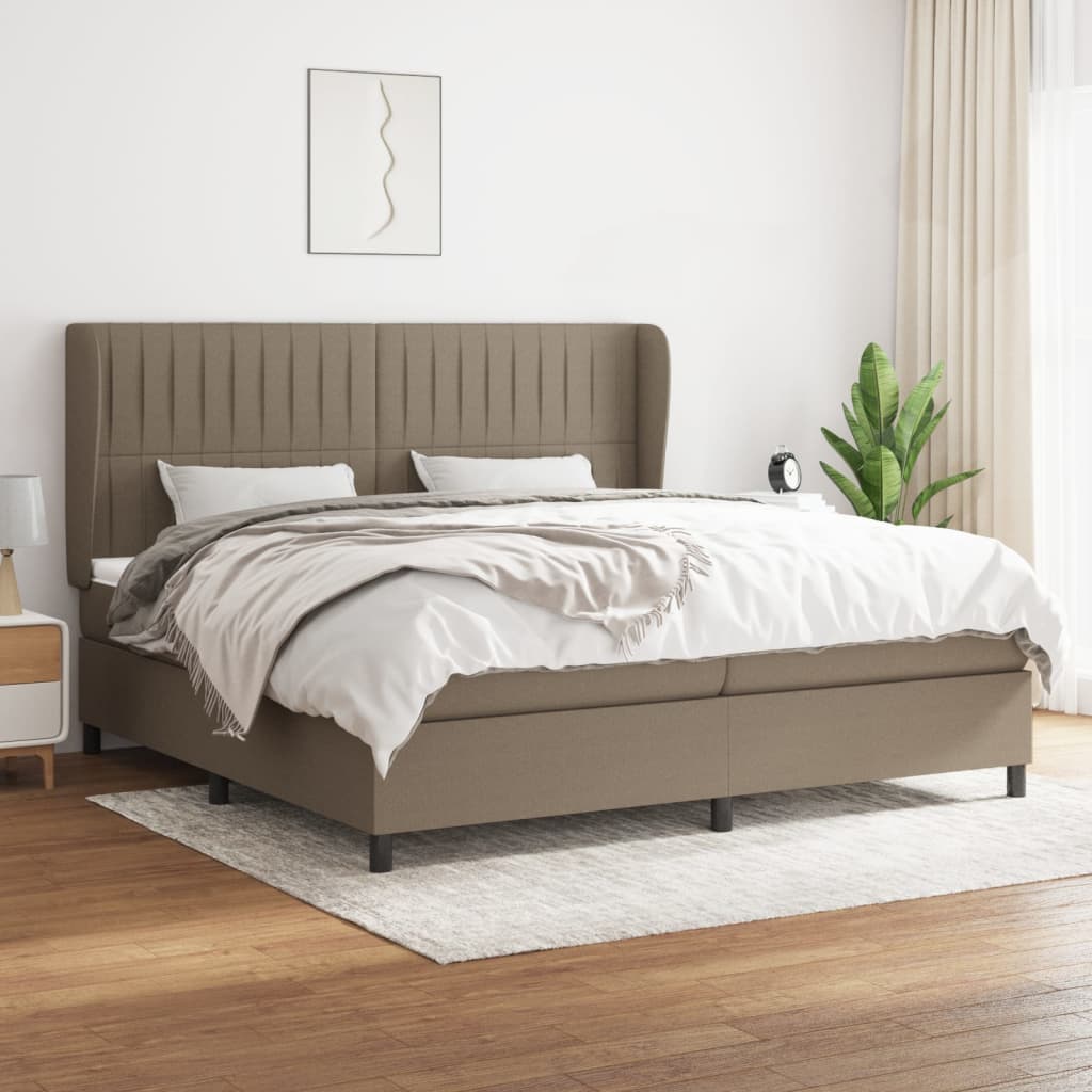 Sommier à lattes de lit avec matelas Taupe 200x200 cm Tissu - XIOS