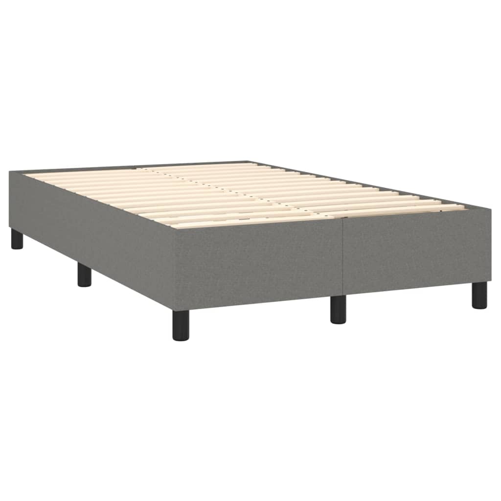 Sommier à lattes de lit avec matelas Gris foncé 140x190cm Tissu - XIOS
