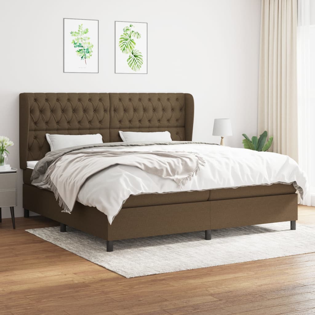 Sommier à lattes de lit avec matelas Marron foncé 200x200 cm - XIOS