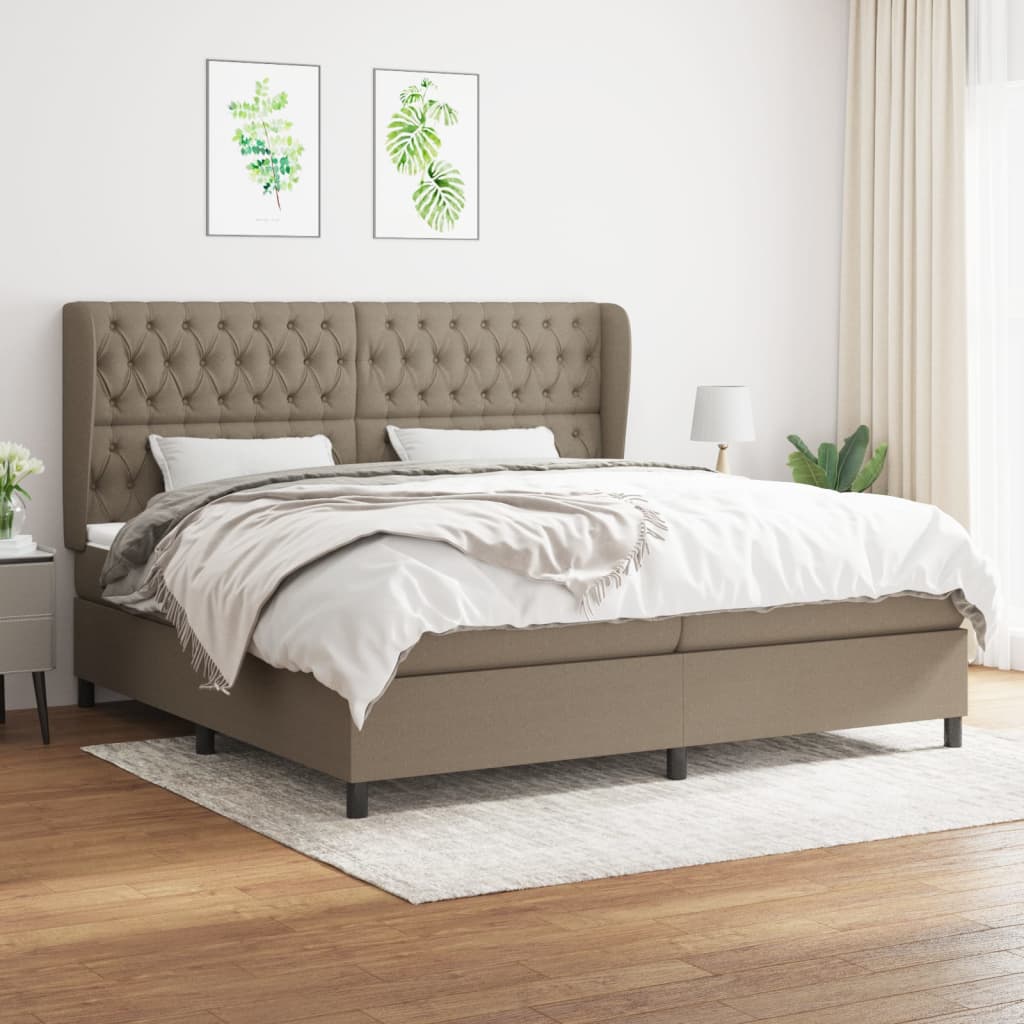 Sommier à lattes de lit avec matelas Taupe 200x200 cm Tissu - XIOS