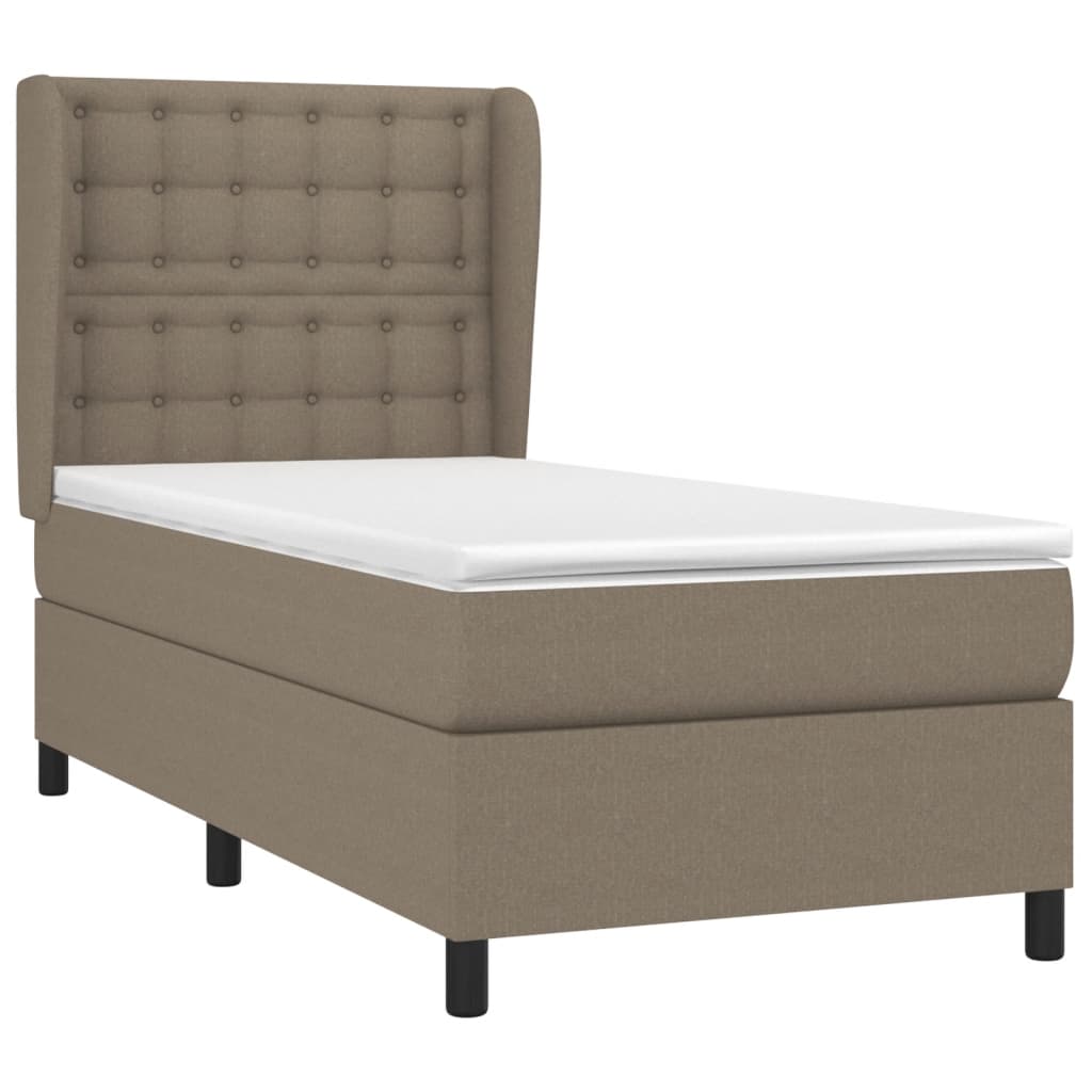 Sommier à lattes de lit avec matelas Taupe 90x190 cm Tissu - XIOS