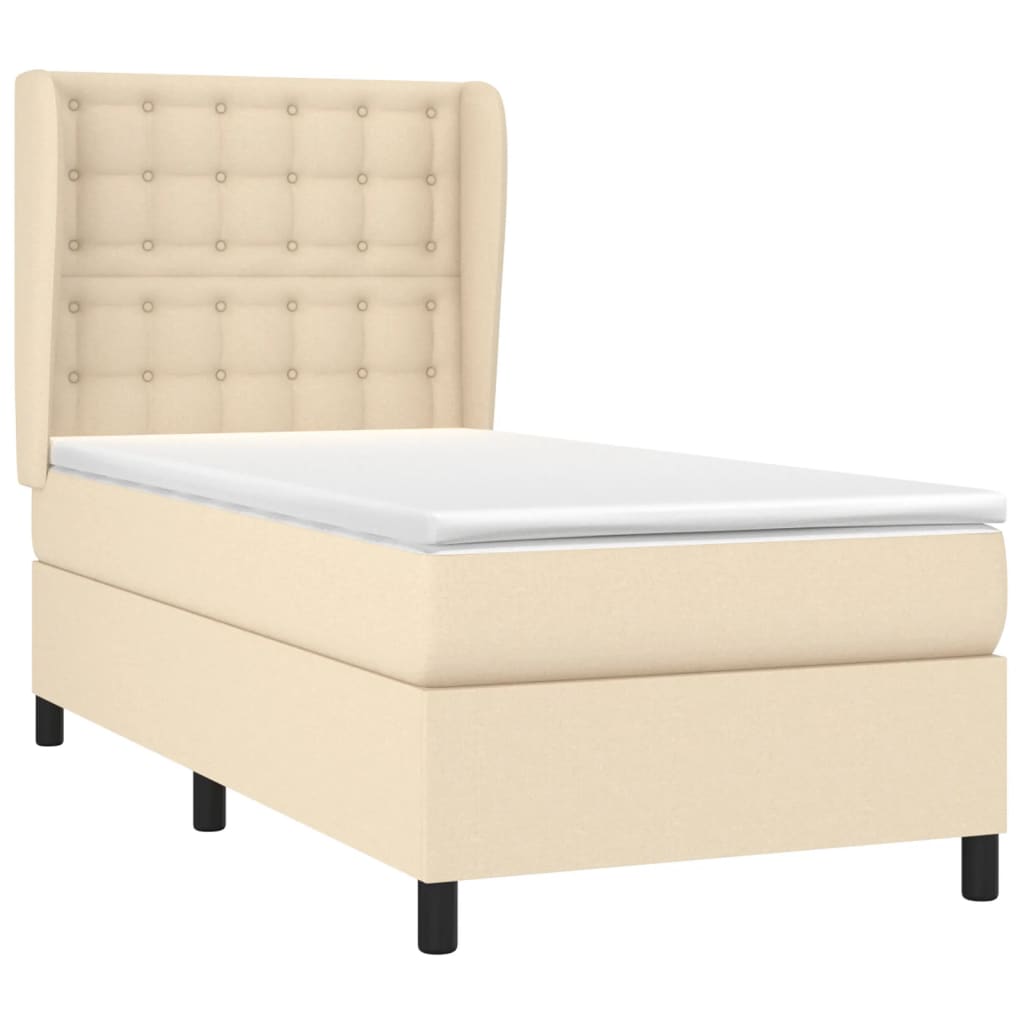 Sommier à lattes de lit et matelas Crème 90x190 cm Tissu - XIOS
