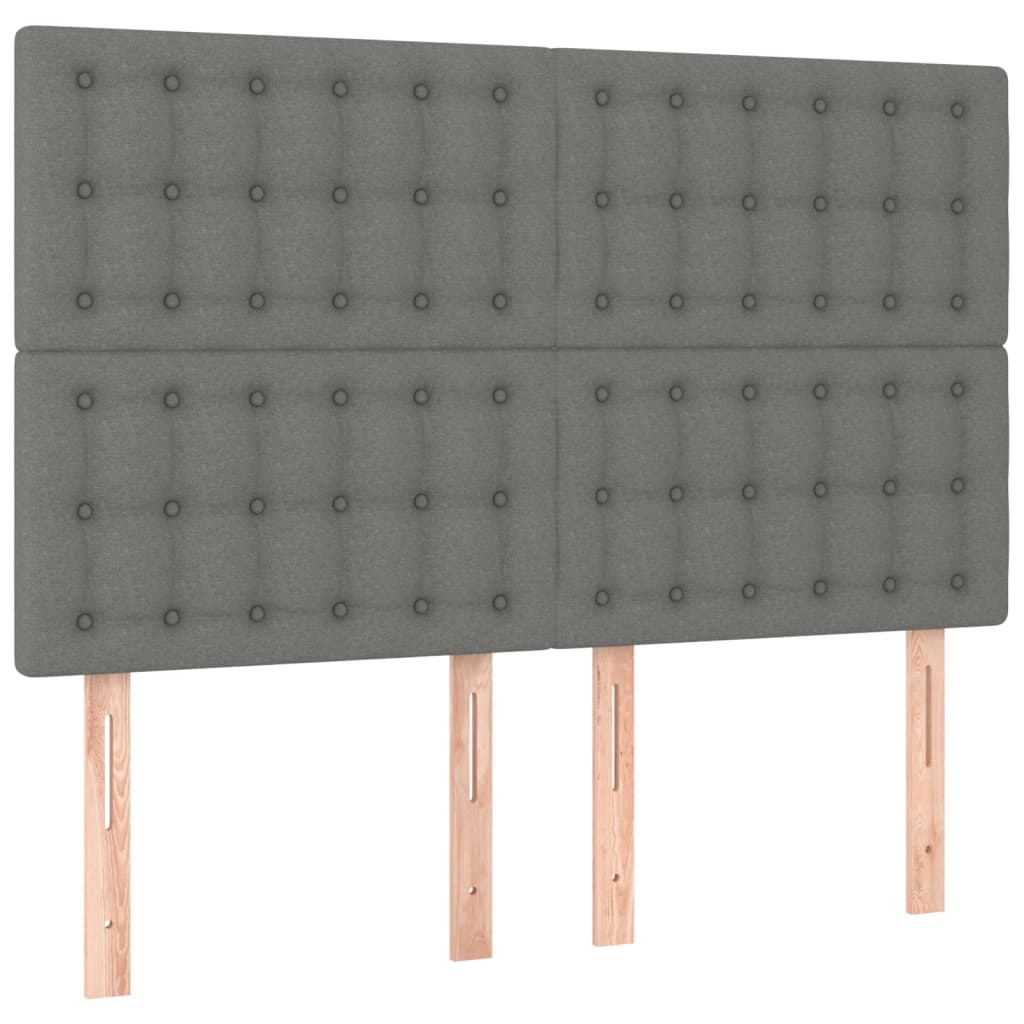 Sommier à lattes de lit avec matelas Gris foncé 140x190cm Tissu - XIOS