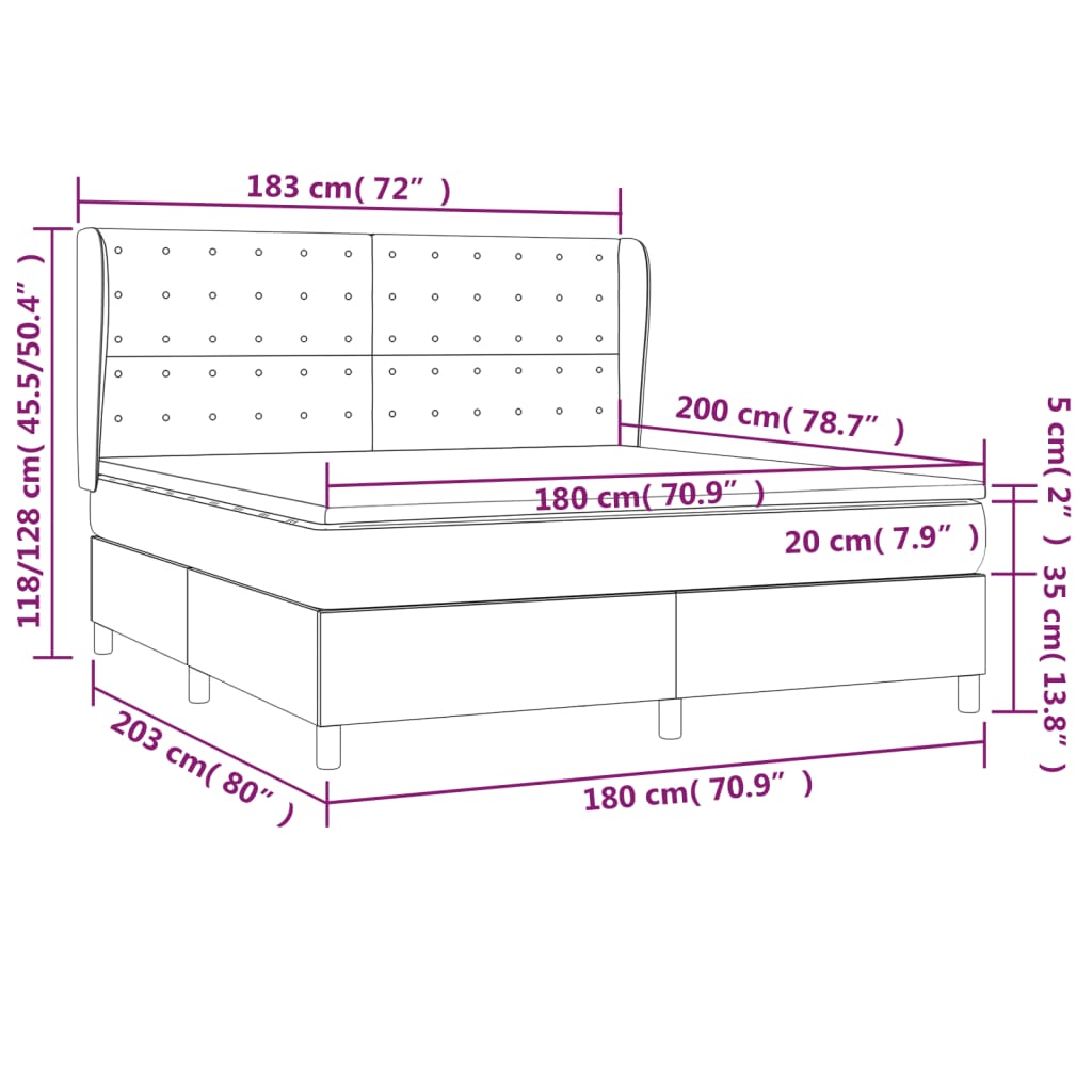 Sommier à lattes de lit avec matelas Gris clair 180x200cm Tissu - XIOS