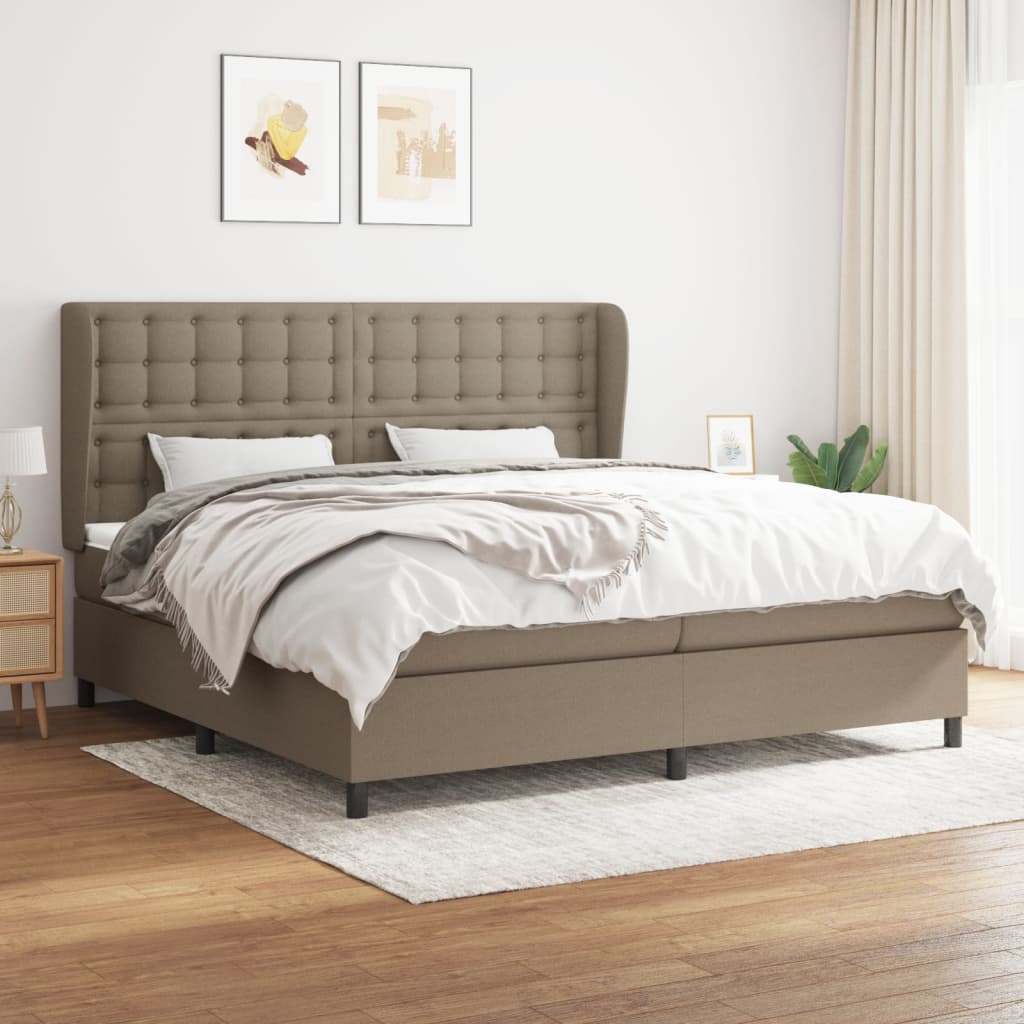 Sommier à lattes de lit avec matelas Taupe 200x200 cm Tissu - XIOS