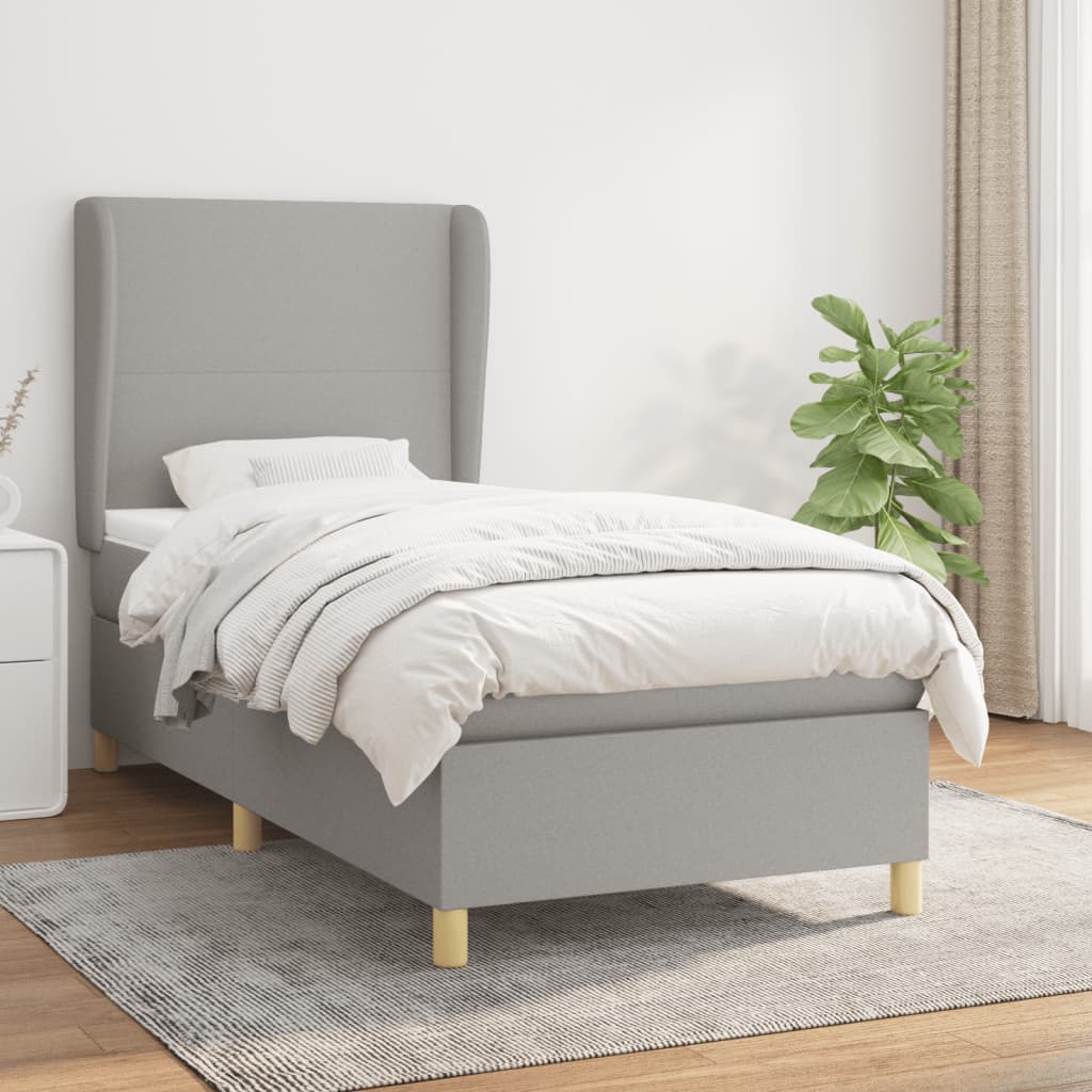 Sommier à lattes de lit avec matelas Gris clair 80x200 cm Tissu - XIOS