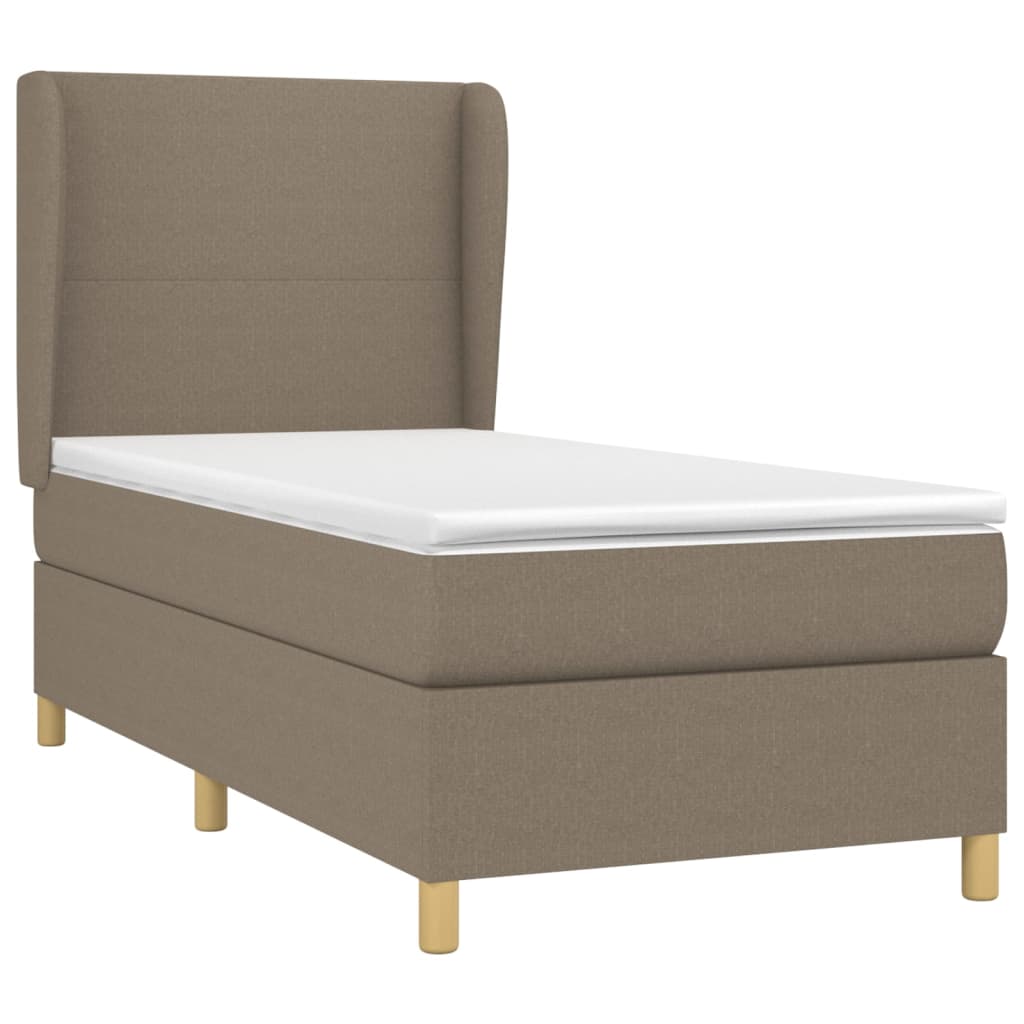 Sommier à lattes de lit avec matelas Taupe 80x200 cm Tissu Lits & cadres de lit vidaXL