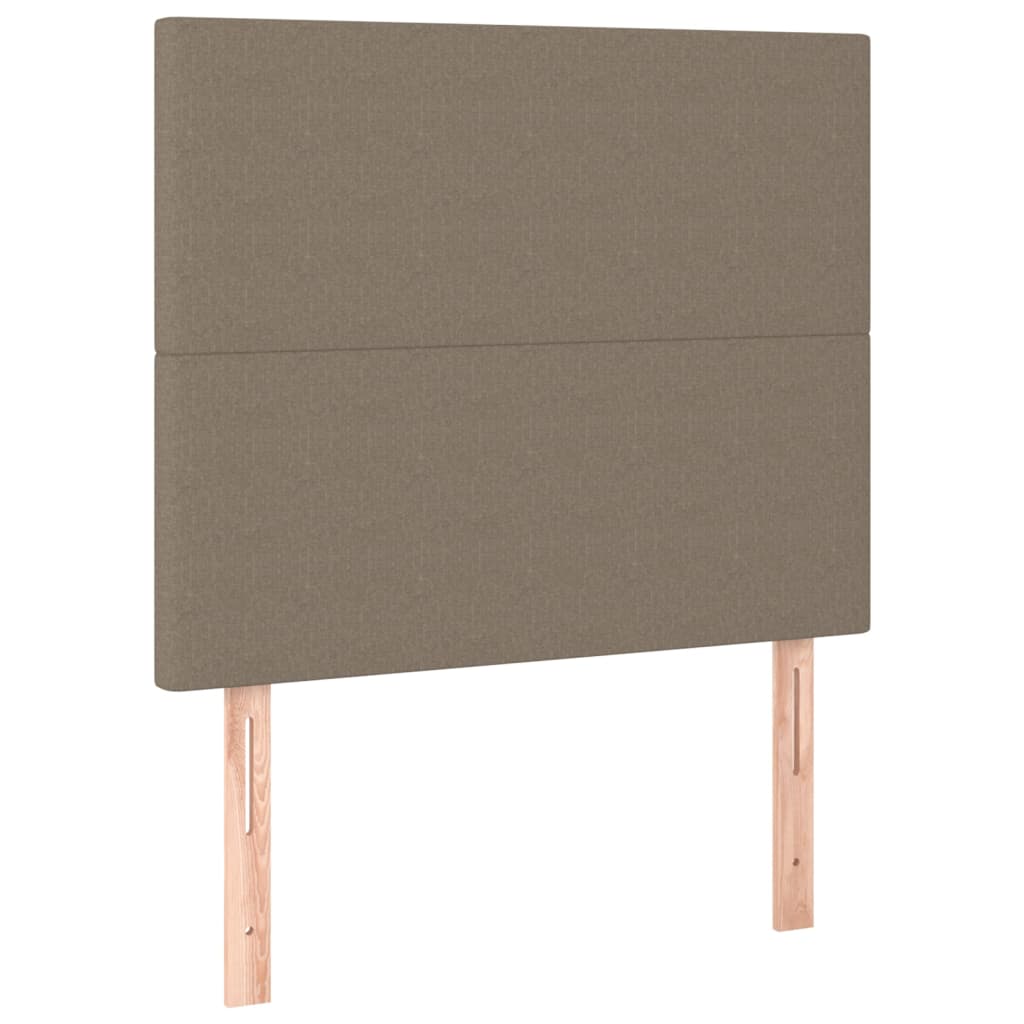 Sommier à lattes de lit avec matelas Taupe 80x200 cm Tissu Lits & cadres de lit vidaXL