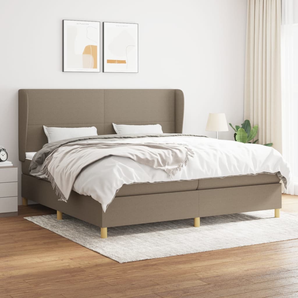 Sommier à lattes de lit avec matelas Taupe 200x200 cm Tissu - XIOS
