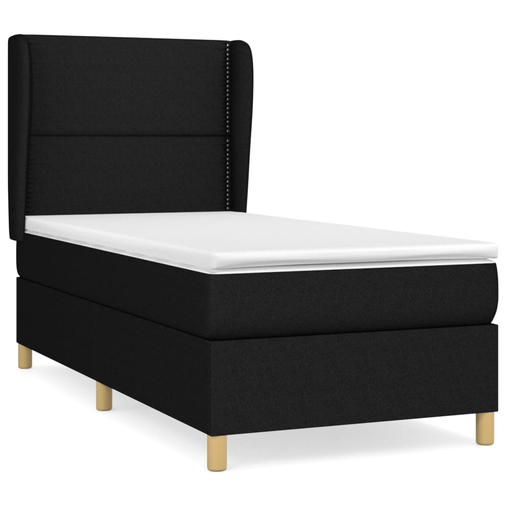Sommier à lattes de lit et matelas Noir 80x200 cm Tissu - XIOS