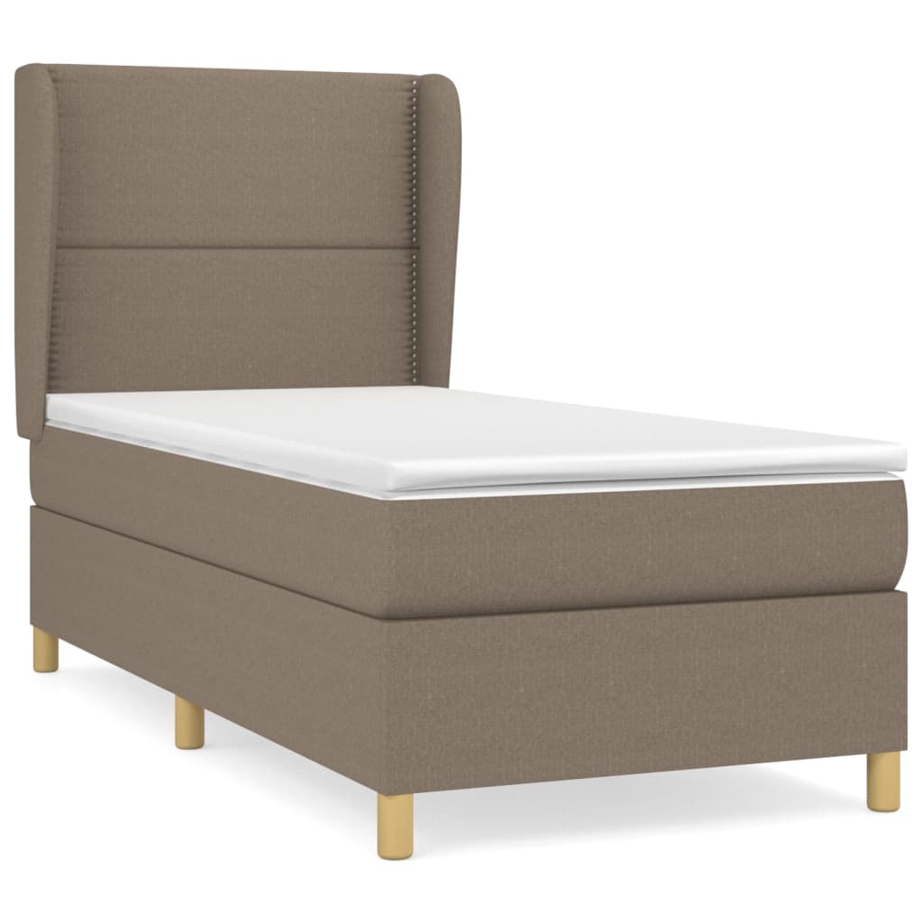 Sommier à lattes de lit avec matelas Taupe 90x190 cm Tissu - XIOS