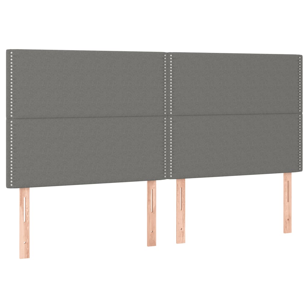Sommier à lattes de lit avec matelas Gris foncé 160x200cm Tissu - XIOS