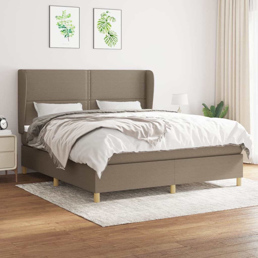 Sommier à lattes de lit avec matelas Taupe 180x200 cm Tissu - XIOS