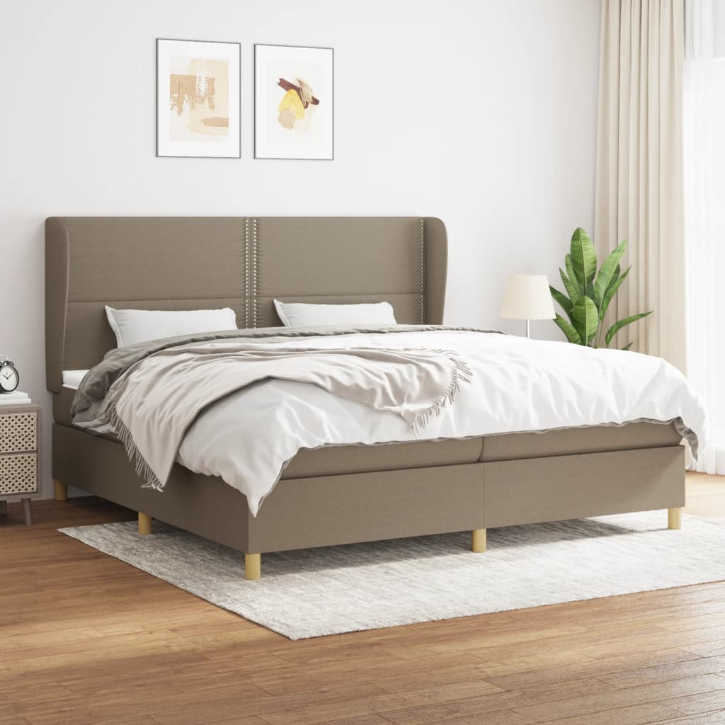 Sommier à lattes de lit avec matelas Taupe 200x200 cm Tissu - XIOS