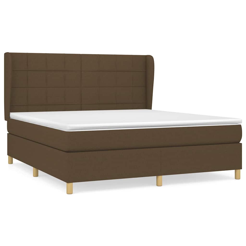 Sommier à lattes de lit avec matelas Marron foncé 160x200 cm