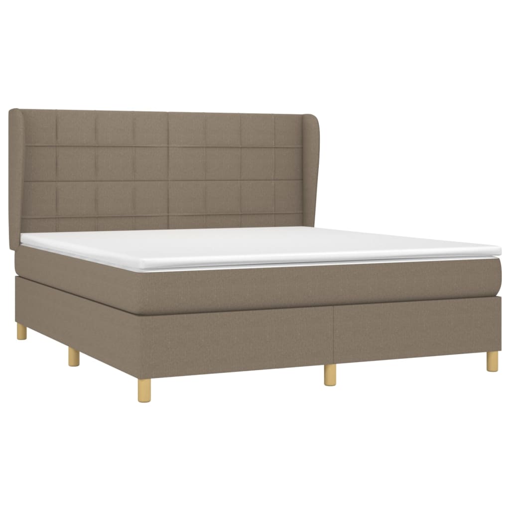 Sommier à lattes de lit avec matelas Taupe 160x200 cm Tissu - XIOS