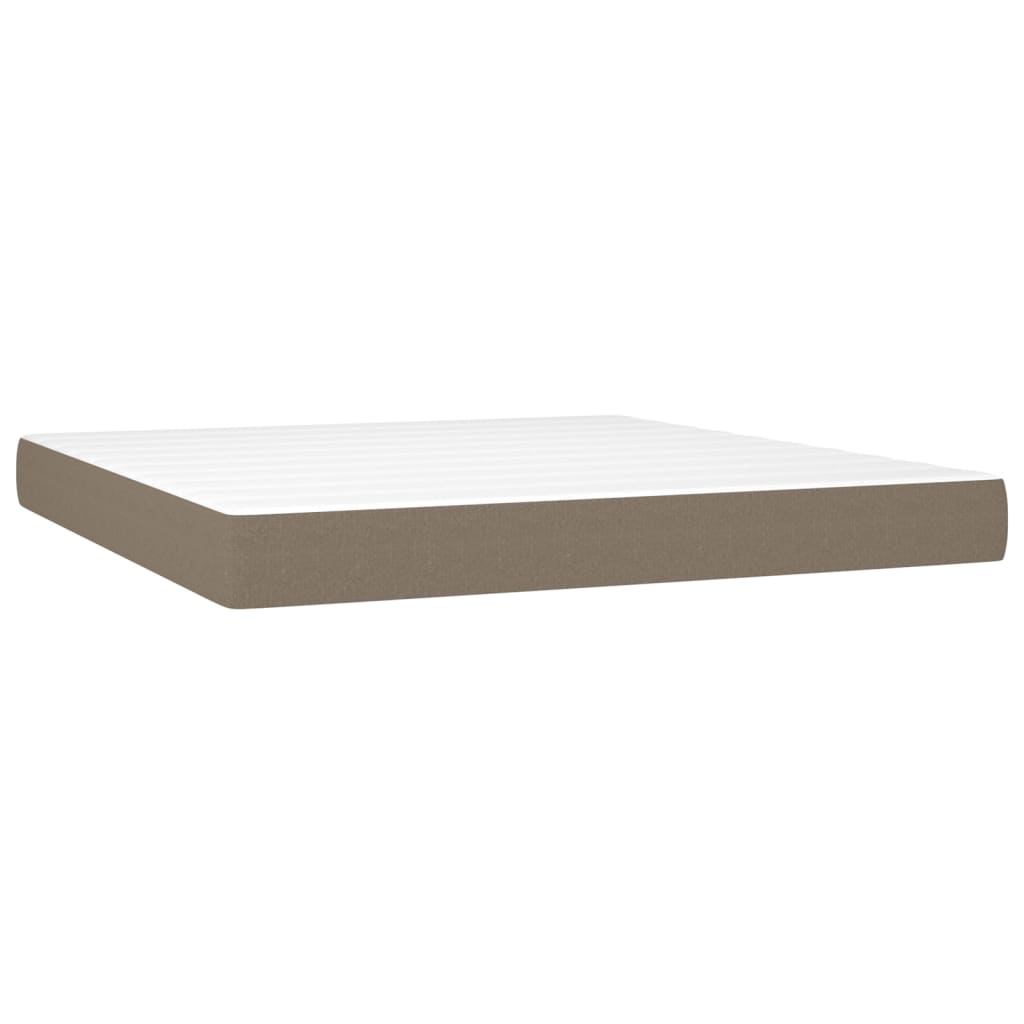 Sommier à lattes de lit avec matelas Taupe 160x200 cm Tissu - XIOS