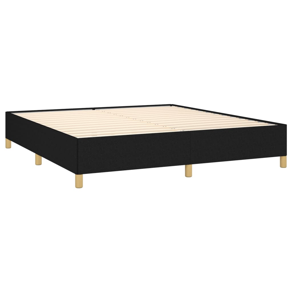 Sommier à lattes de lit avec matelas Noir 160x200 cm Tissu - XIOS