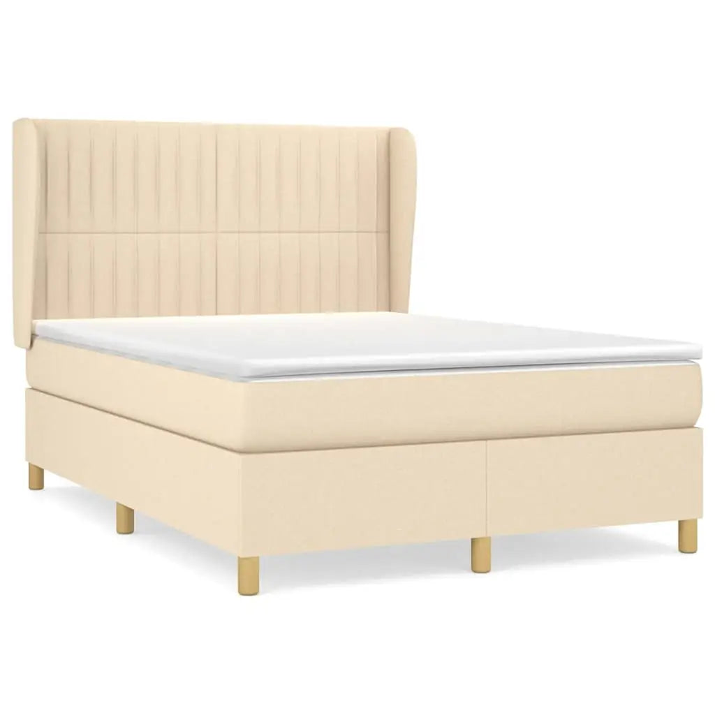 Sommier à lattes de lit avec matelas Crème 140x200 cm Tissu - XIOS