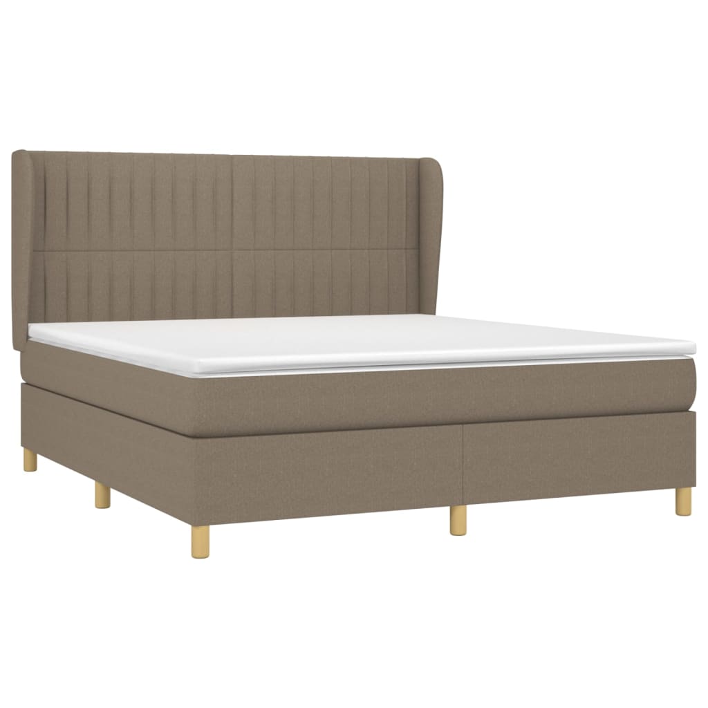 Sommier à lattes de lit avec matelas Taupe 160x200 cm Tissu - XIOS