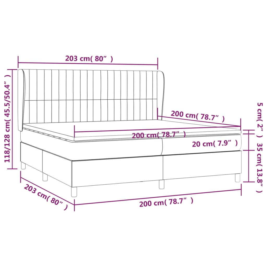 Sommier à lattes de lit avec matelas Taupe 200x200 cm Tissu - XIOS