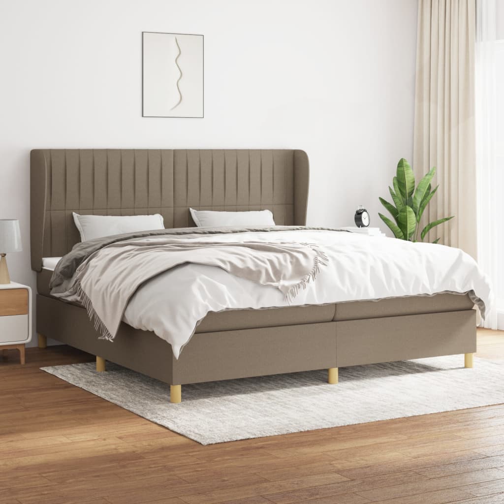 Sommier à lattes de lit avec matelas Taupe 200x200 cm Tissu - XIOS