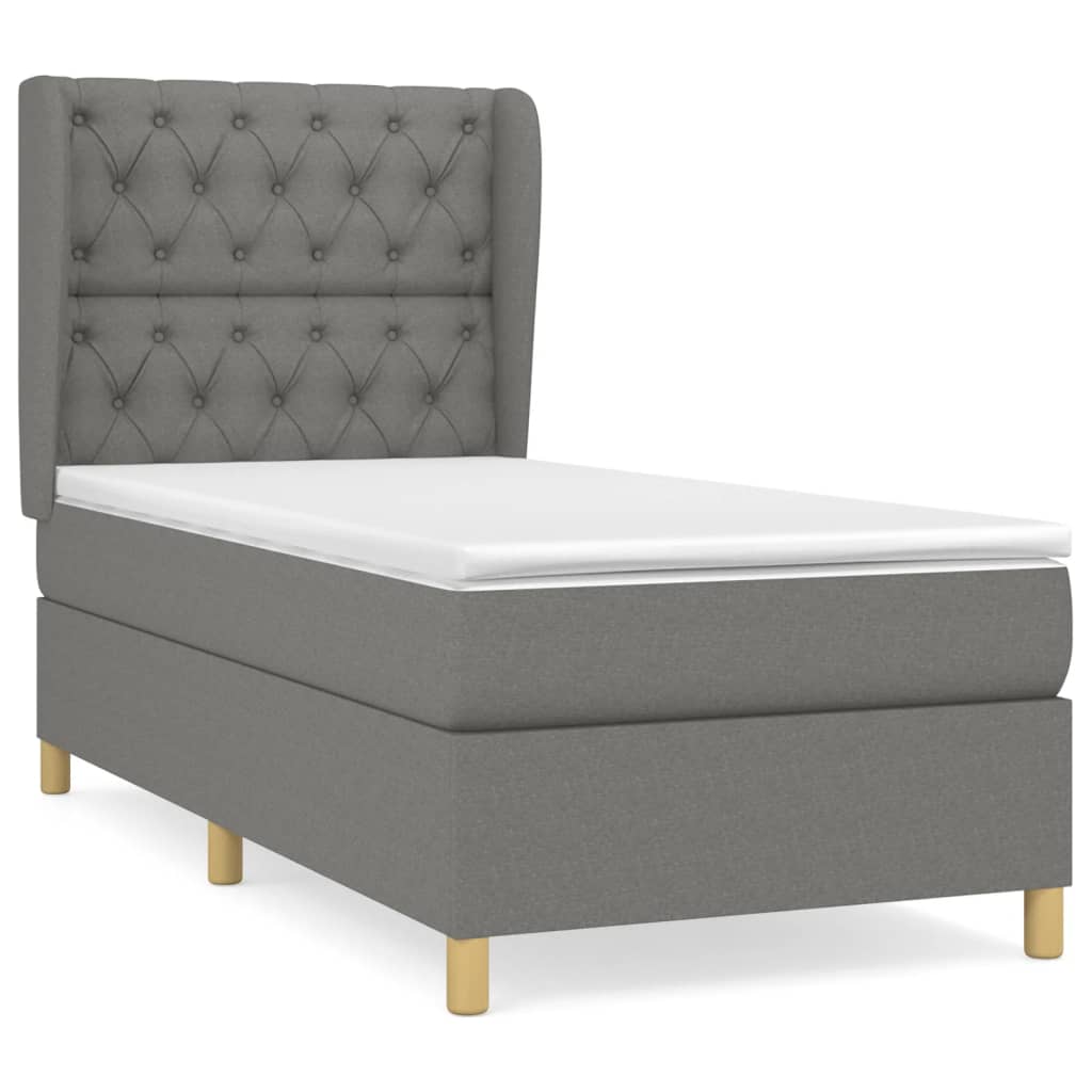 Sommier à lattes de lit avec matelas Gris foncé 80x200 cm Tissu - XIOS