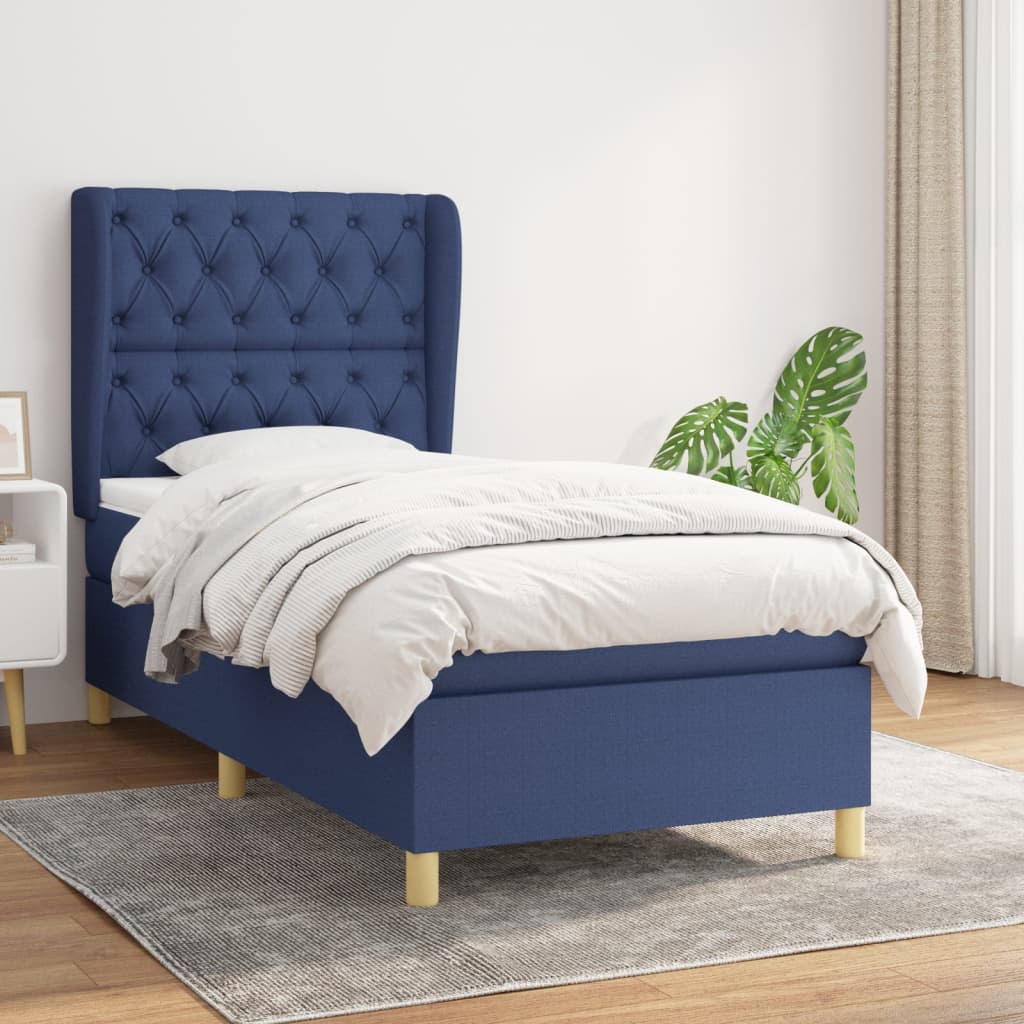 Sommier à lattes de lit avec matelas Bleu 80x200 cm Tissu - XIOS