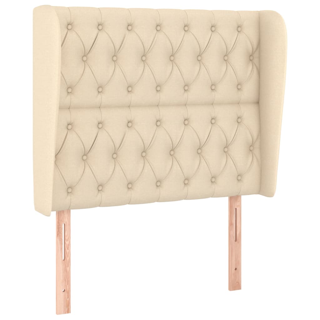 Sommier à lattes de lit avec matelas Crème 90x200 cm Tissu - XIOS