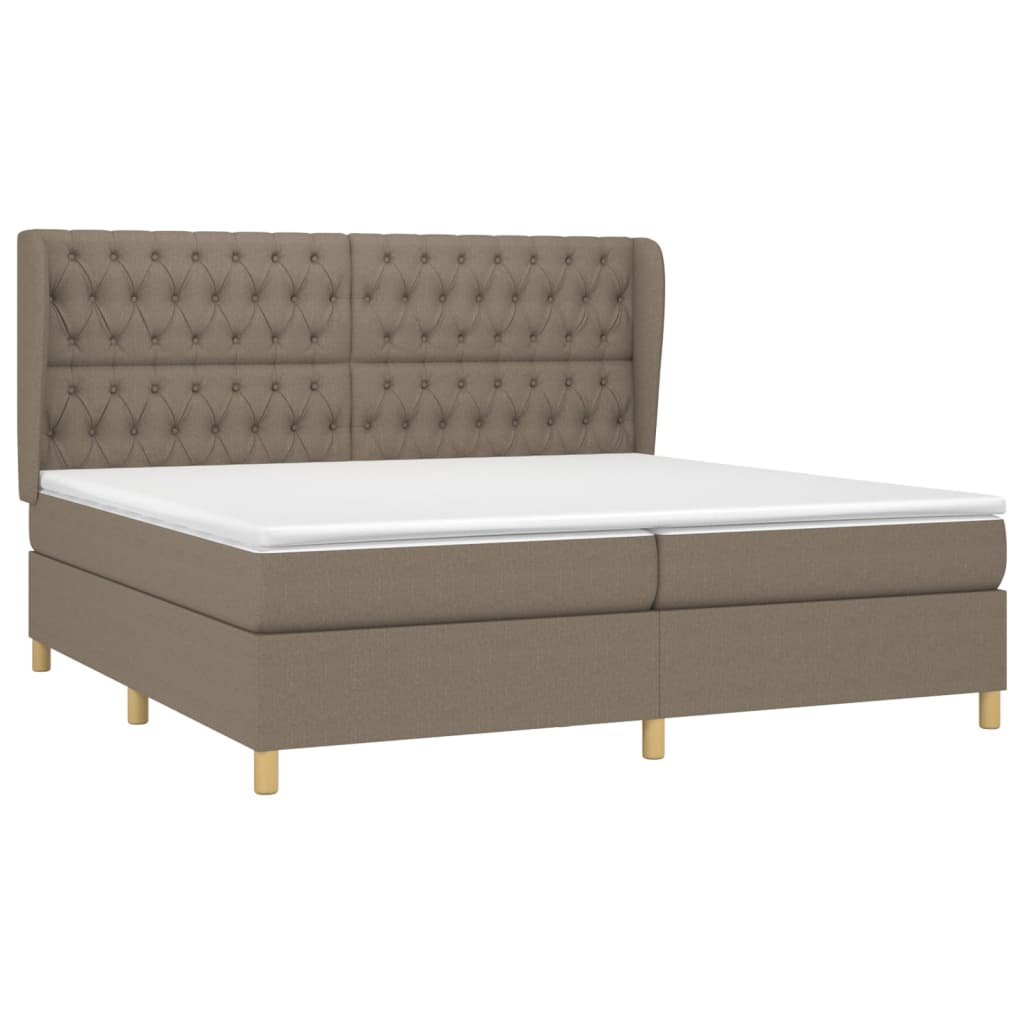 Sommier à lattes de lit avec matelas Taupe 200x200 cm Tissu - XIOS