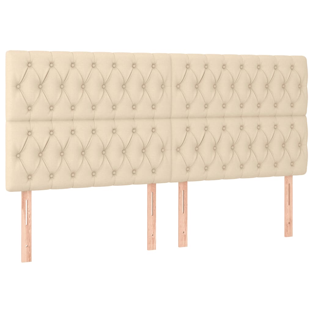 Sommier à lattes de lit avec matelas Crème 200x200 cm Tissu - XIOS
