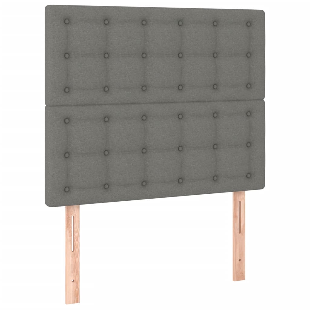 Sommier à lattes de lit et matelas Gris foncé 90x190 cm Tissu - XIOS