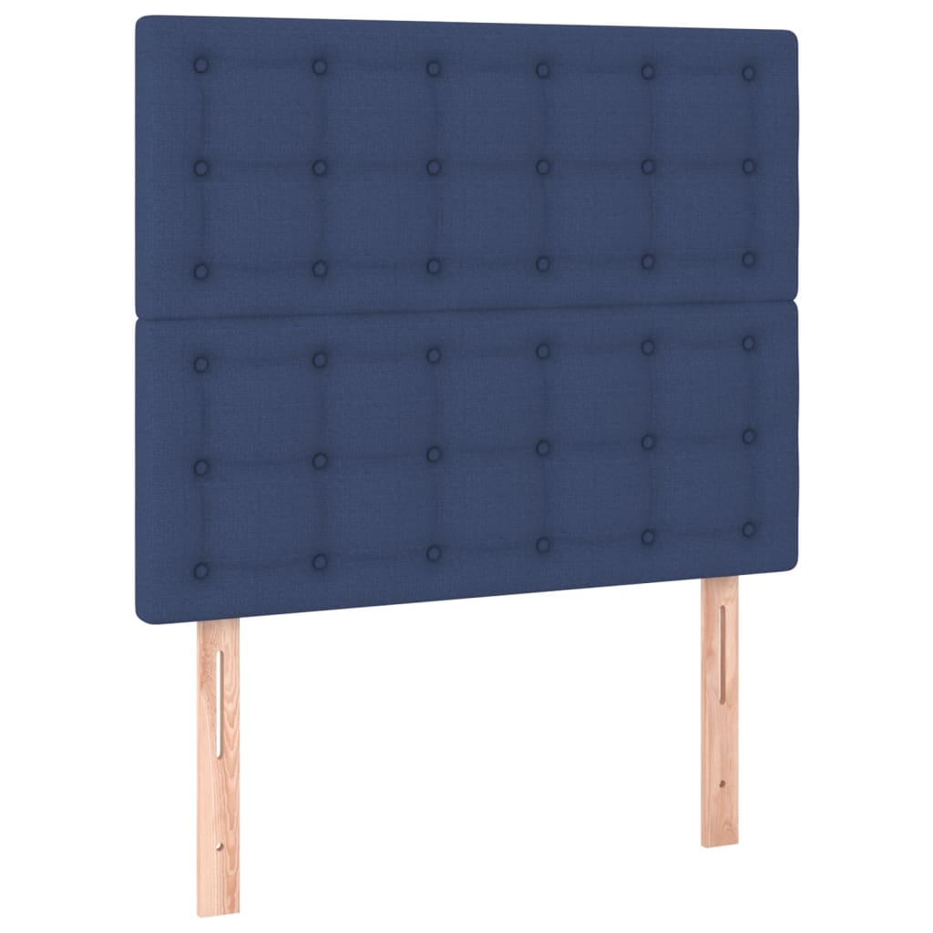 Sommier à lattes de lit avec matelas Bleu 90x190 cm Tissu - XIOS