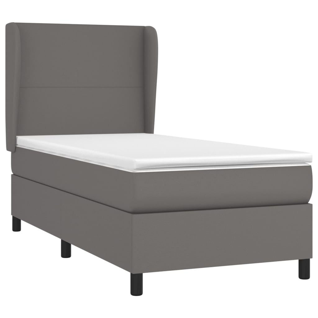 Sommier à lattes de lit avec matelas Gris 80x200 cm Similicuir - XIOS
